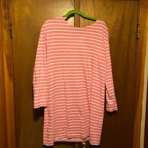 Pink striped tshirt dress